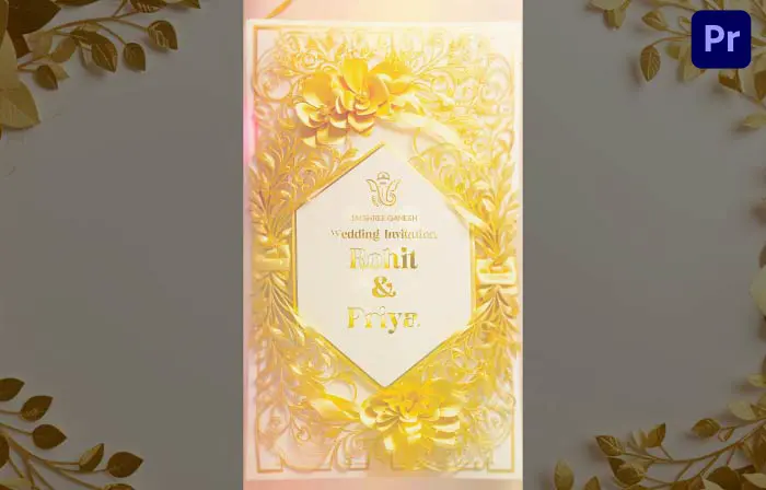 Golden 3D Floral Wedding Invitation Instagram Story